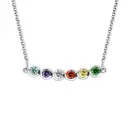 Simple Circular Rainbow Zircon Birthstone Necklace view 10