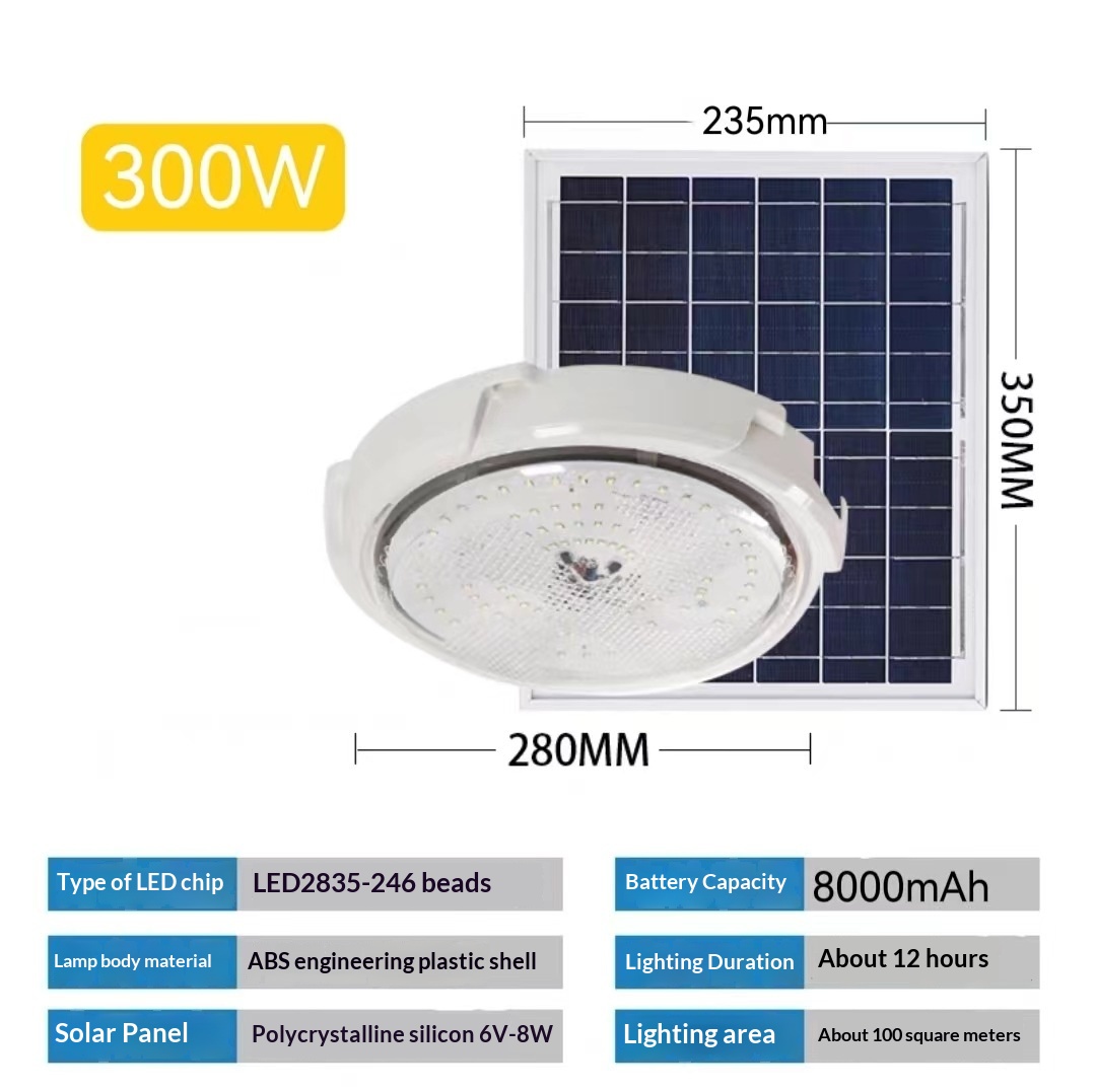 Solar LED Ceiling Lamp – 12-Hour Indoor Lighting