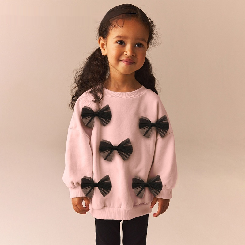 Girls Round-neck Long-sleeve Casual Pullover