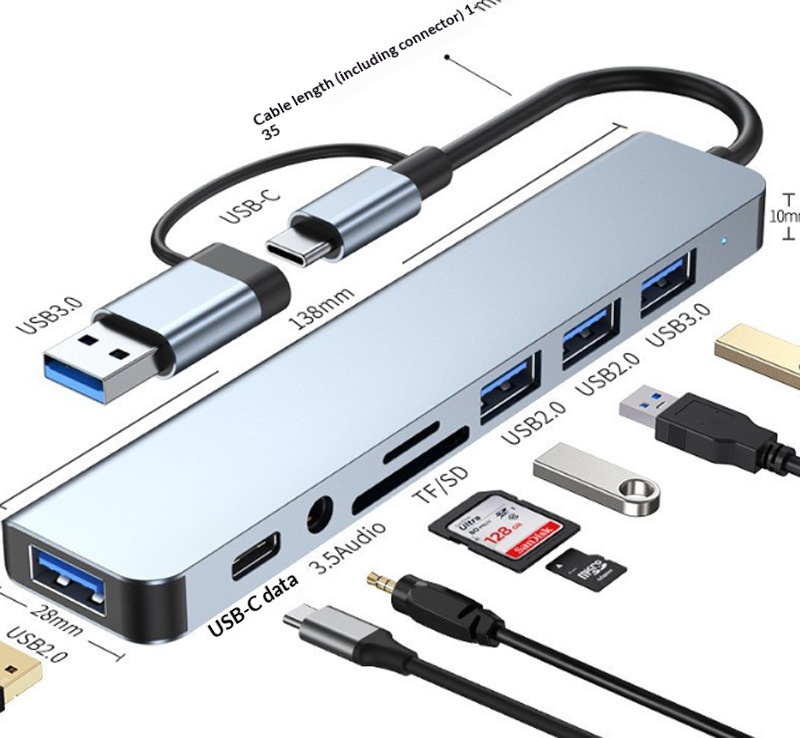 Dual-head 7-in-1 USB 30 Hub Multi-functional Docking Station 2