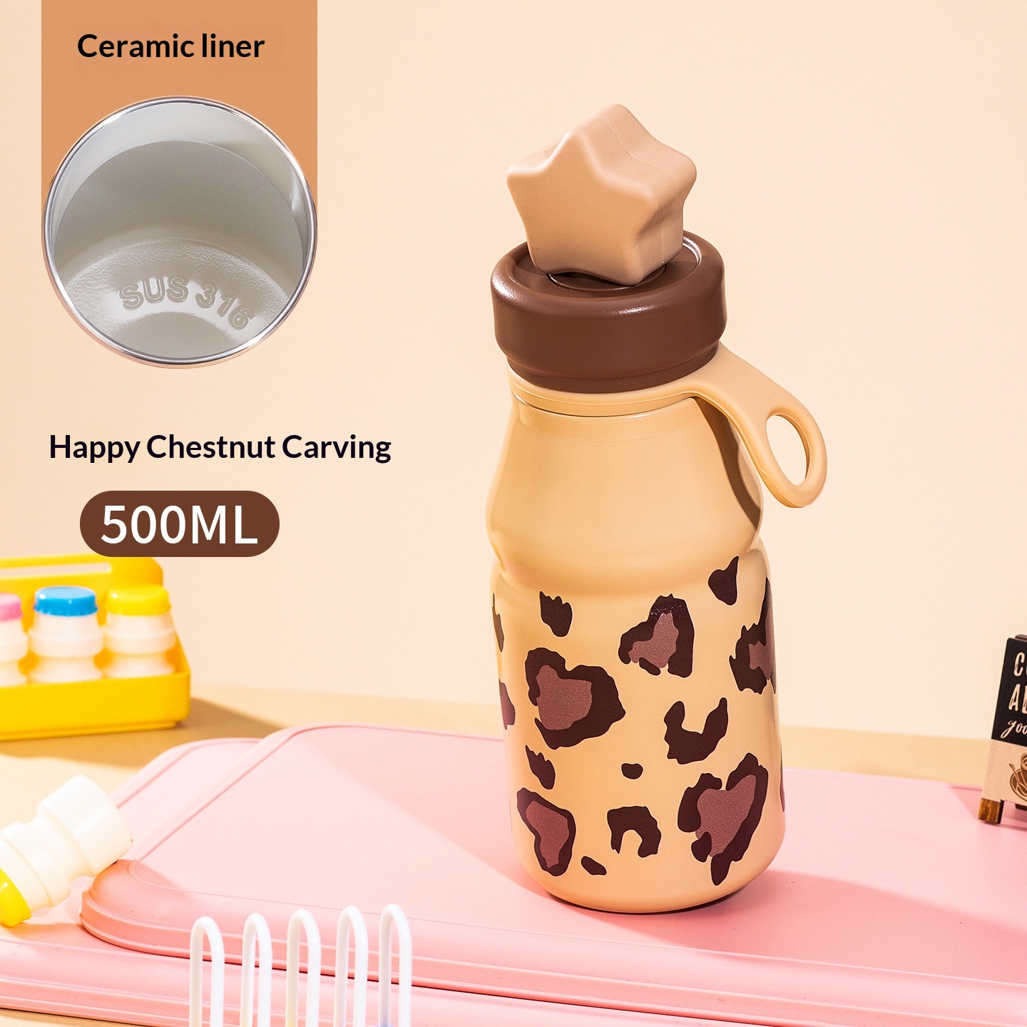 Cartoon-Themed Insulated Steel Cup