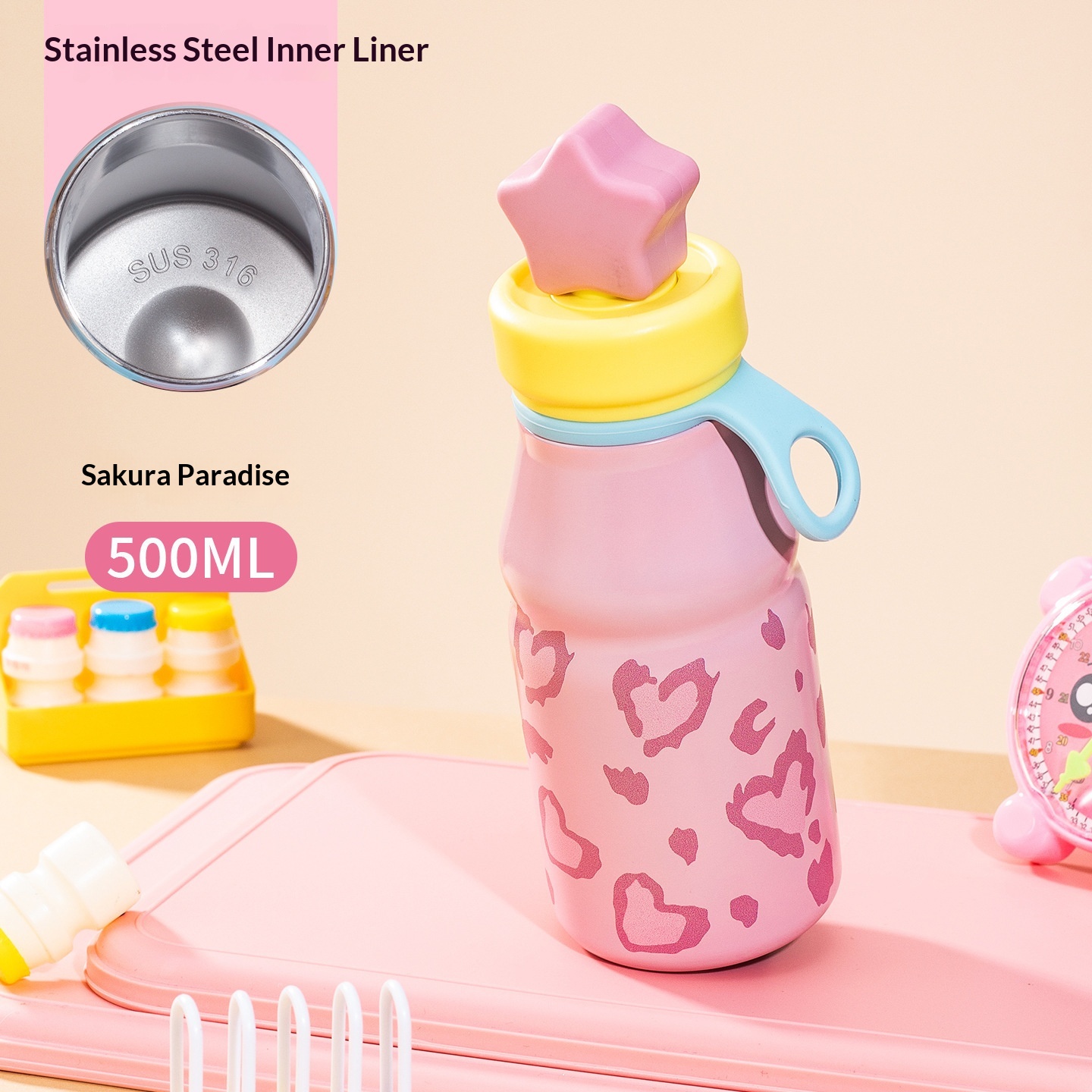 Cartoon-Themed Insulated Steel Cup