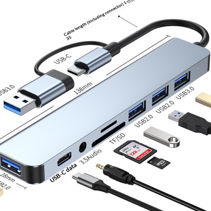 Dual-head 7-in-1 USB 30 Hub Multi-functional Docking Station 3