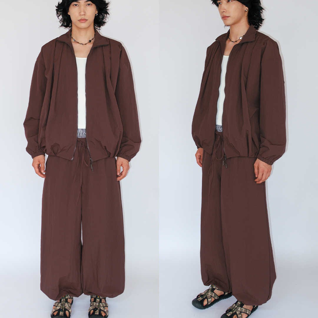 Wrinkled Textured And Pleated Slacks