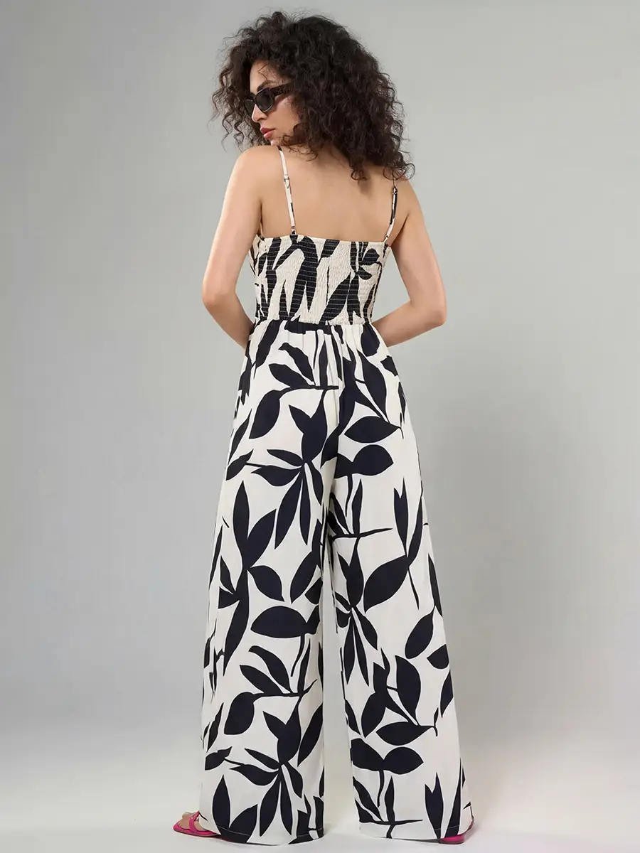 Zebra-Print Strap Jumpsuit For Women