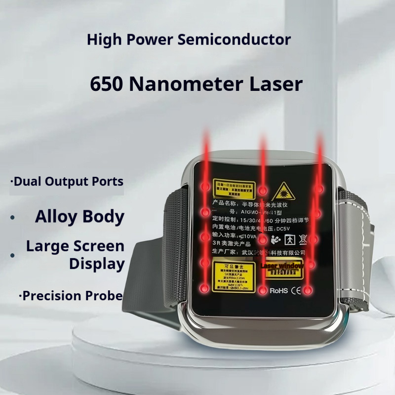 650 Nm Red Light Laser Therapy Watch With Nasal Attachment 13 Hole Design