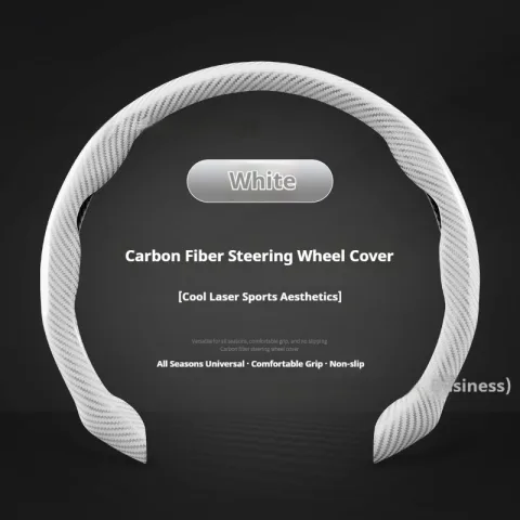 All-in-One Laser-Cut Carbon-Fiber Pattern Non-Slip Ultra-Thin Steering Wheel Cover