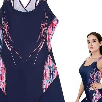 Womens Tight-fitting Boxer-style One-piece Swimsuit