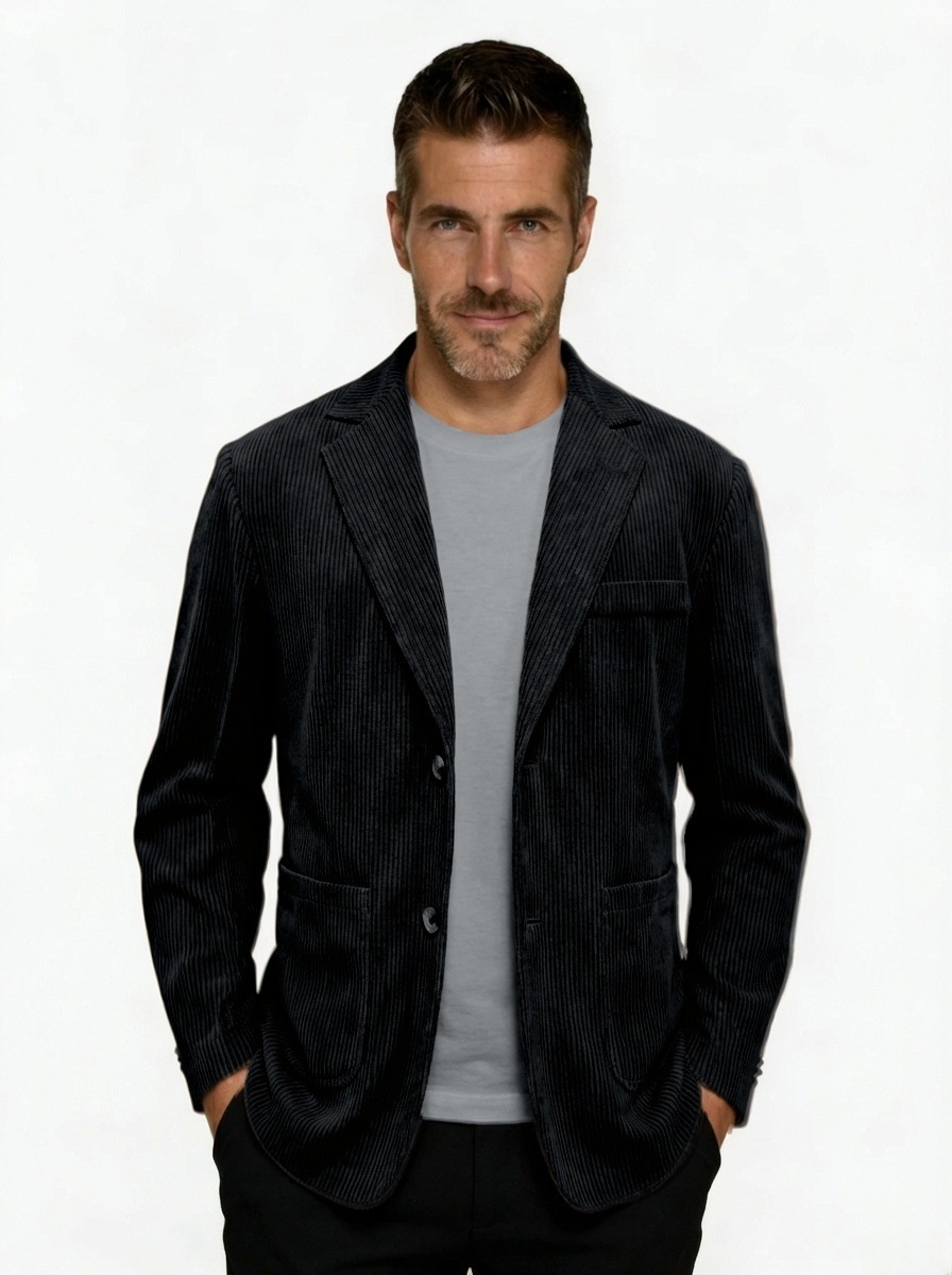 Mens Casual Suit Corduroy Jacket Top