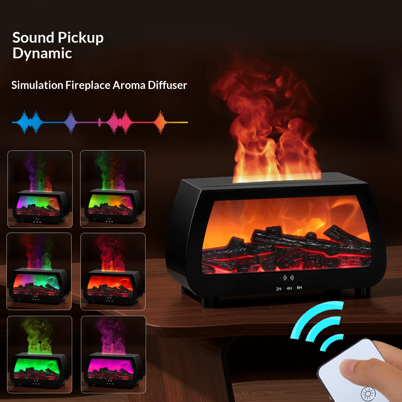 Steam Fireplace Aroma Diffuser Flame Humidifier Small