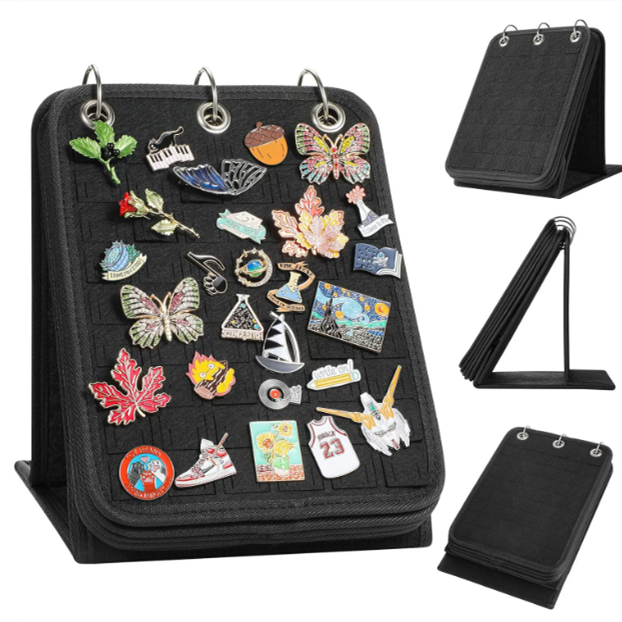 Five-page Felt Badge Display Stand Pin Storage Bag Loose-leaf Collection For Brooches And Ornaments