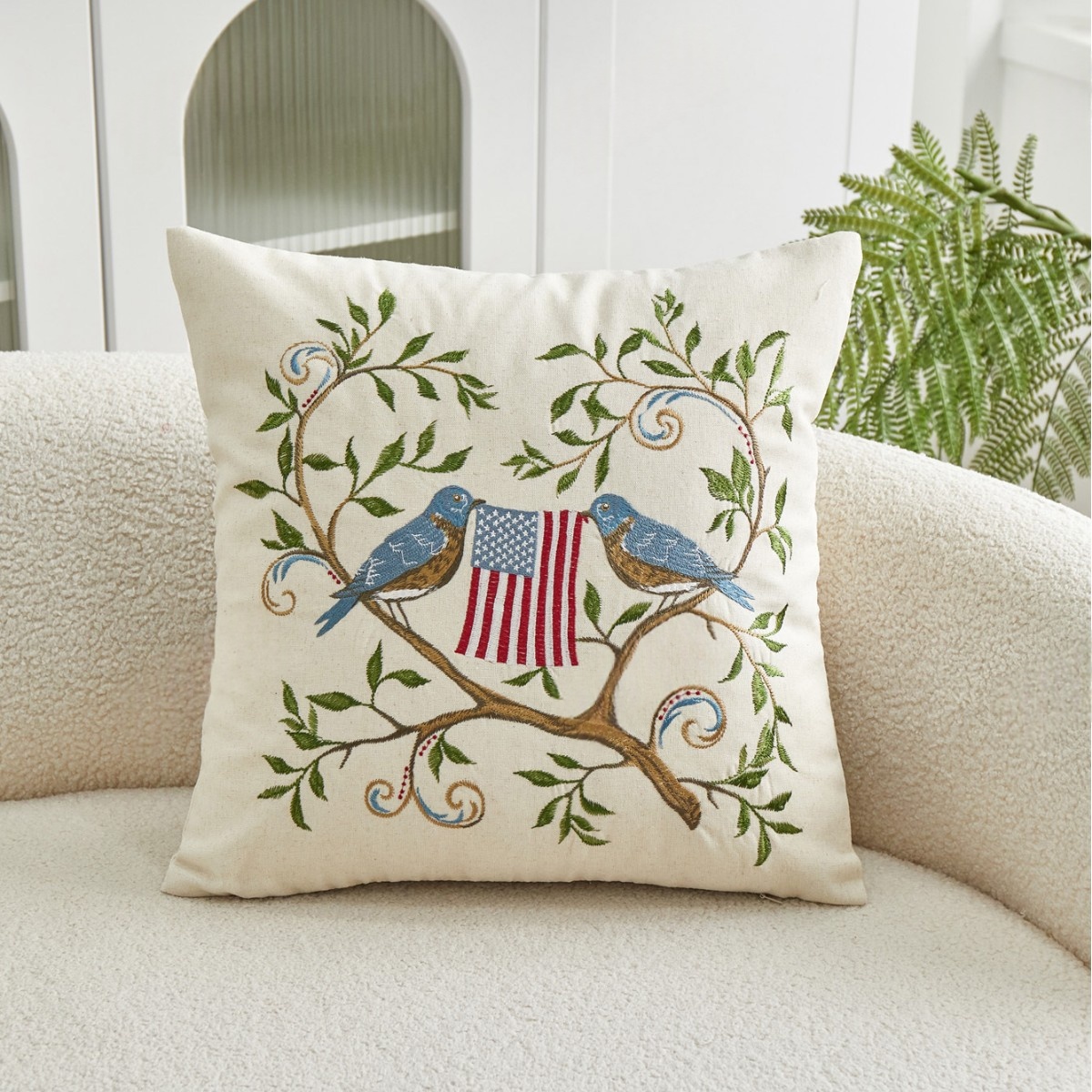 Ethnic-style Pillowcase Office Lumbar Support Cushion