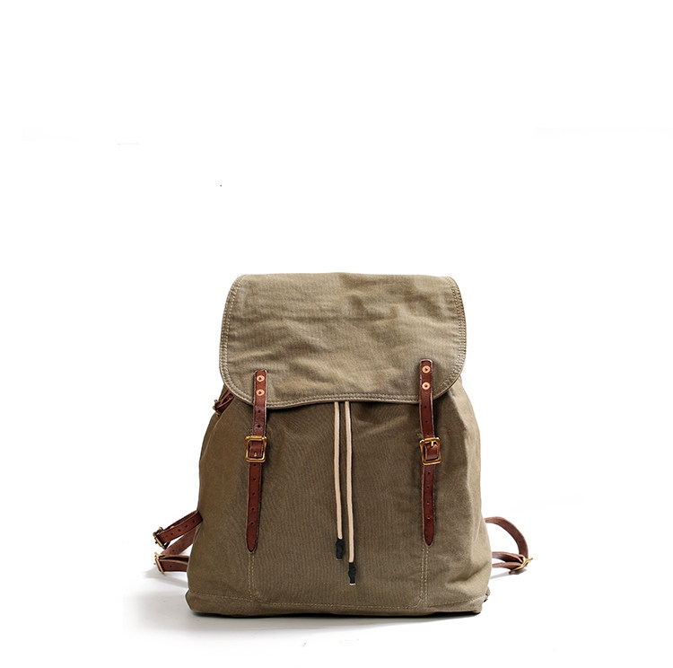Sac à dos rétro en toile robuste pour moto de grande capacité – Image 2