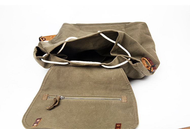 Sac à dos rétro en toile robuste pour moto de grande capacité – Image 4