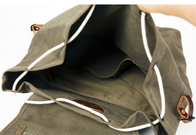 Sac à dos rétro en toile robuste pour moto de grande capacité – Image 5
