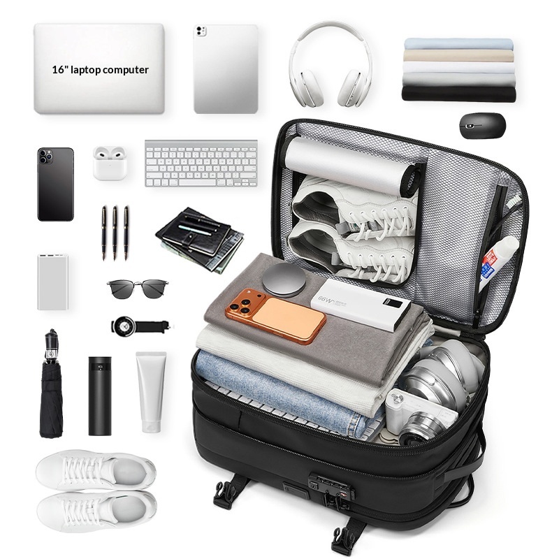 Sac à dos compressé sous vide – sac à dos de voyage portable peu encombrant avec – Image 3