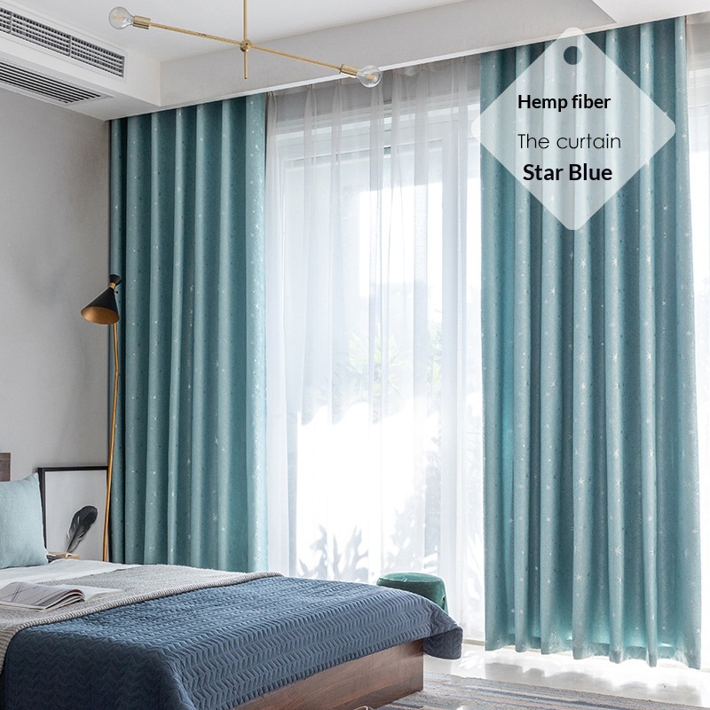 Ready-made Blackout Curtains Thickened Sun-blocking Fabric No Drilling Required Fully Hook-compatible