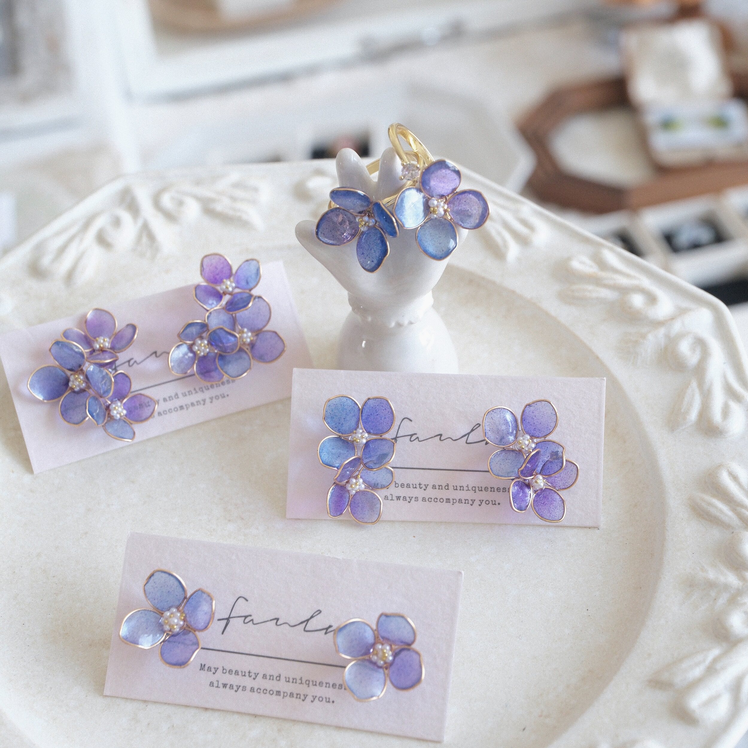Hydrangea Flower Earrings