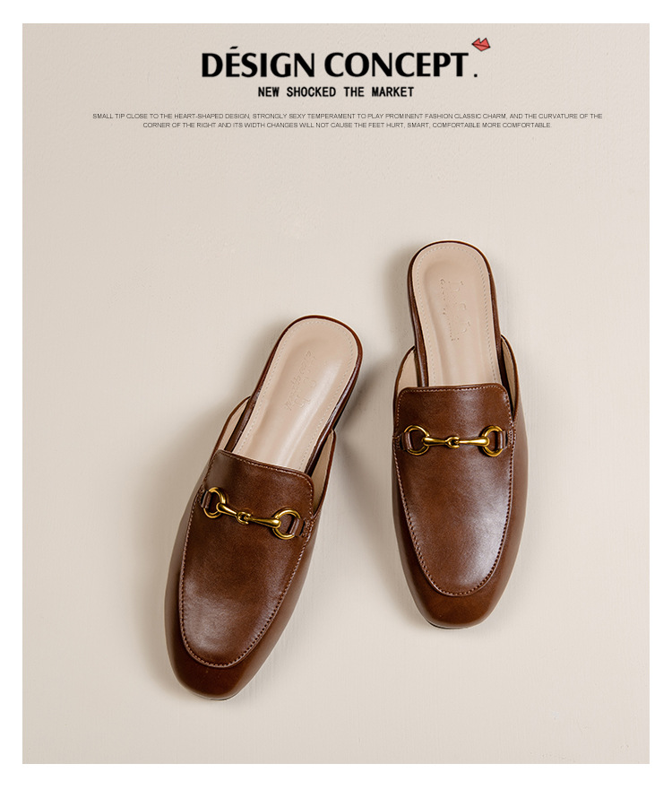 Women's Flat-Soled Horsebit Loafer Mules — sole detail 29