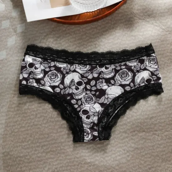 Comfortable Black Skull Underwear Dark Skull Underwear