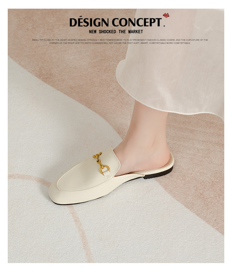 Women's Flat-Soled Horsebit Loafer Mules — worn view 4