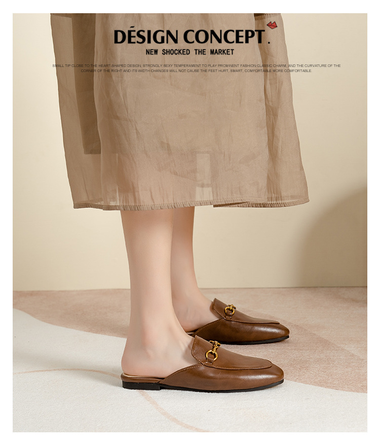 Women's Flat-Soled Horsebit Loafer Mules — worn view 22