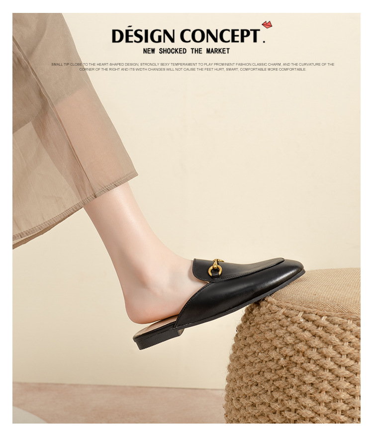 Women's Flat-Soled Horsebit Loafer Mules — worn view 14