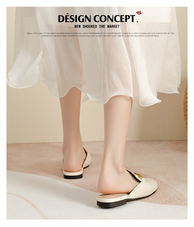 Women's Flat-Soled Horsebit Loafer Mules — worn view 2