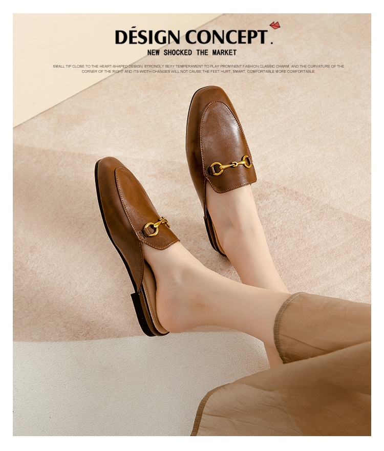 Women's Flat-Soled Horsebit Loafer Mules — worn view 23