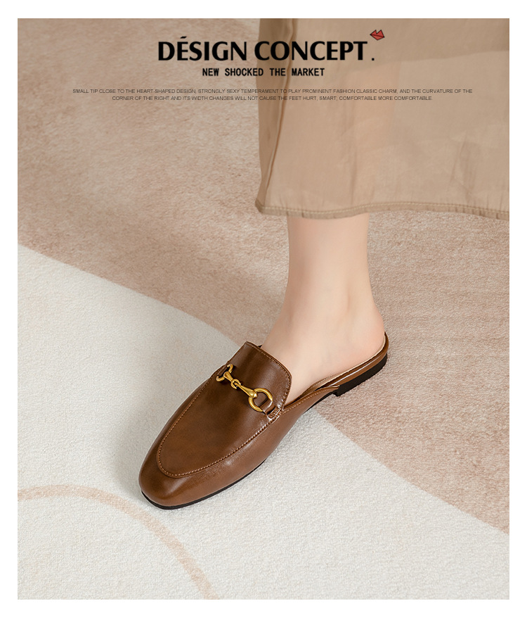 Women's Flat-Soled Horsebit Loafer Mules — sole detail 25