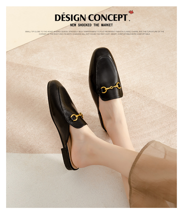 Women's Flat-Soled Horsebit Loafer Mules — worn view 13
