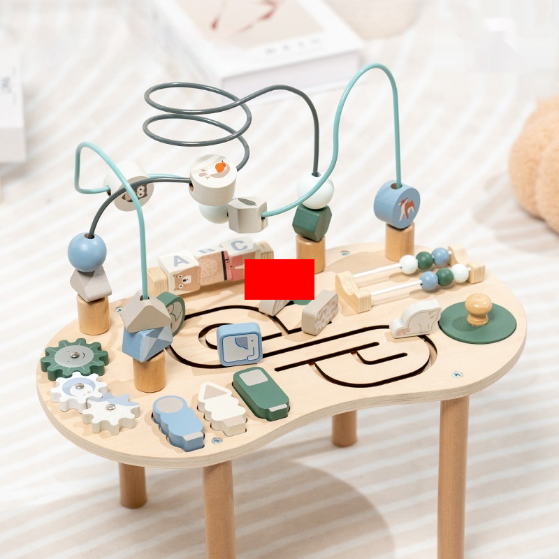 Childrens Educational Wooden Busy Board Mini-Game Set