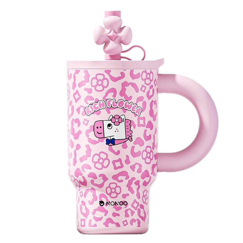 Leopard-print Car Cute Straw Cup Internet-famous Coffee Mug 7