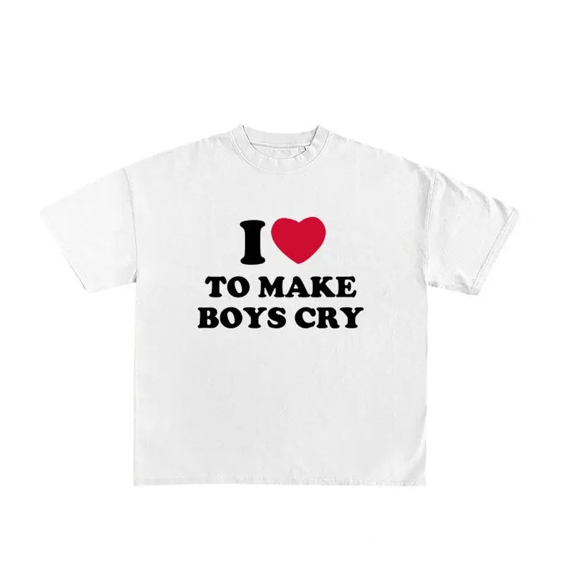 Printed T-shirt Crew Neck In An American Retro Style