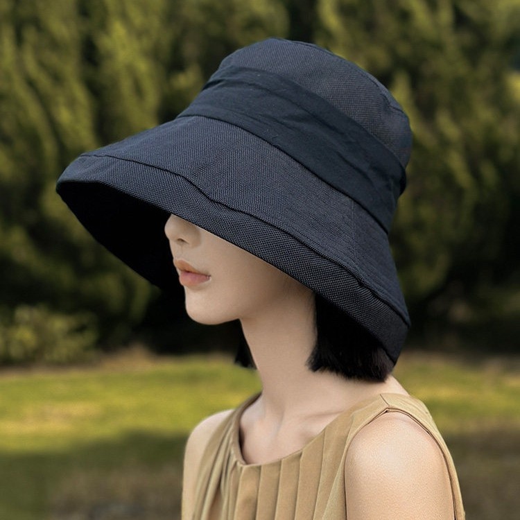 Japanese-style High-quality Large-brimmed Bucket Hat For Women Summer Season
