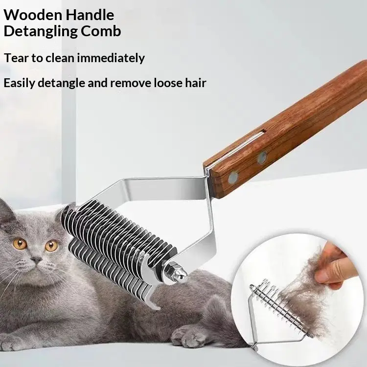 Dog Dematting Comb Anti-tangle And Deshedding Pet Brush
