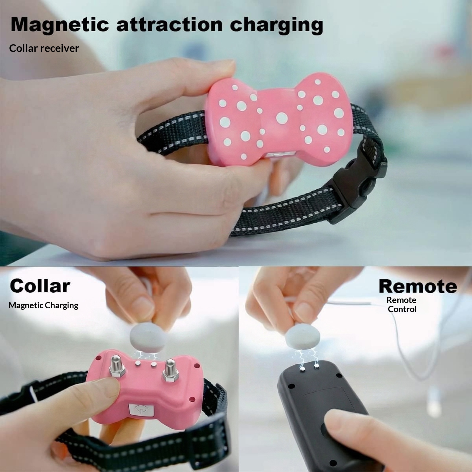 Electric-shock Remote Dog Training Device Rechargeable Waterproof Long Range Ultrasonic Bark Control Collar 7