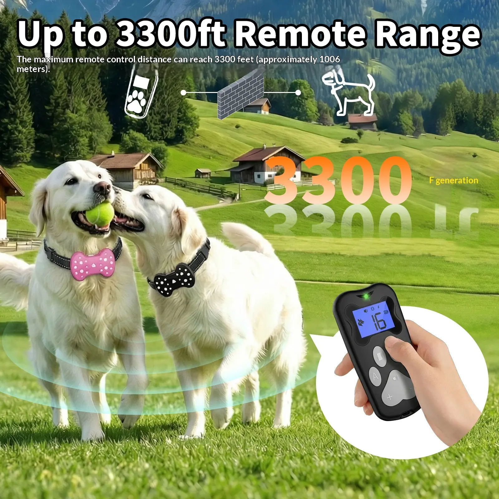 Electric-shock Remote Dog Training Device Rechargeable Waterproof