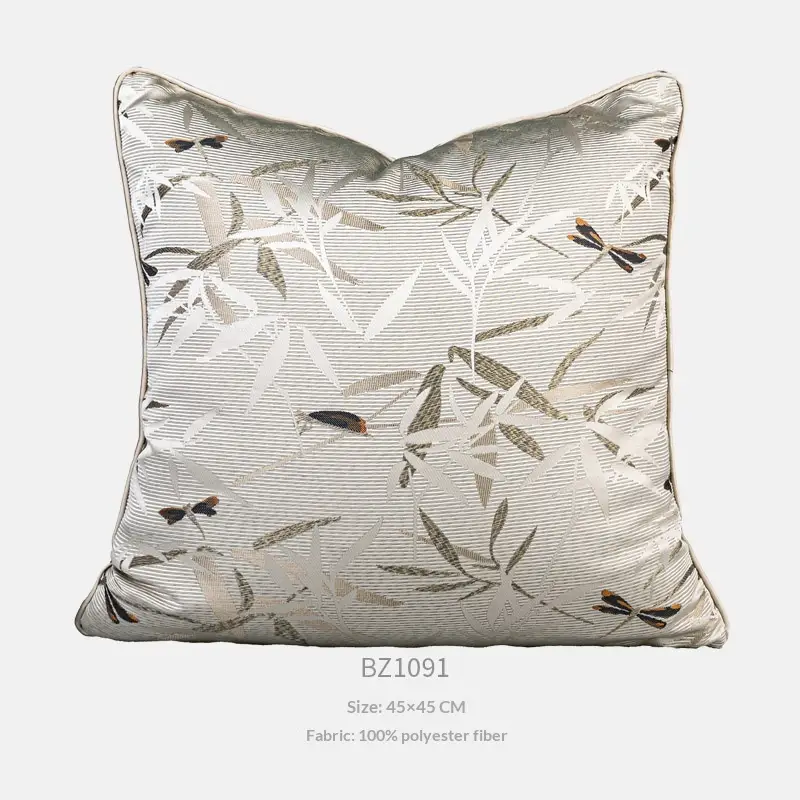 Chinese Ink Style Dragonfly Living Room Sofa Throw Pillow
