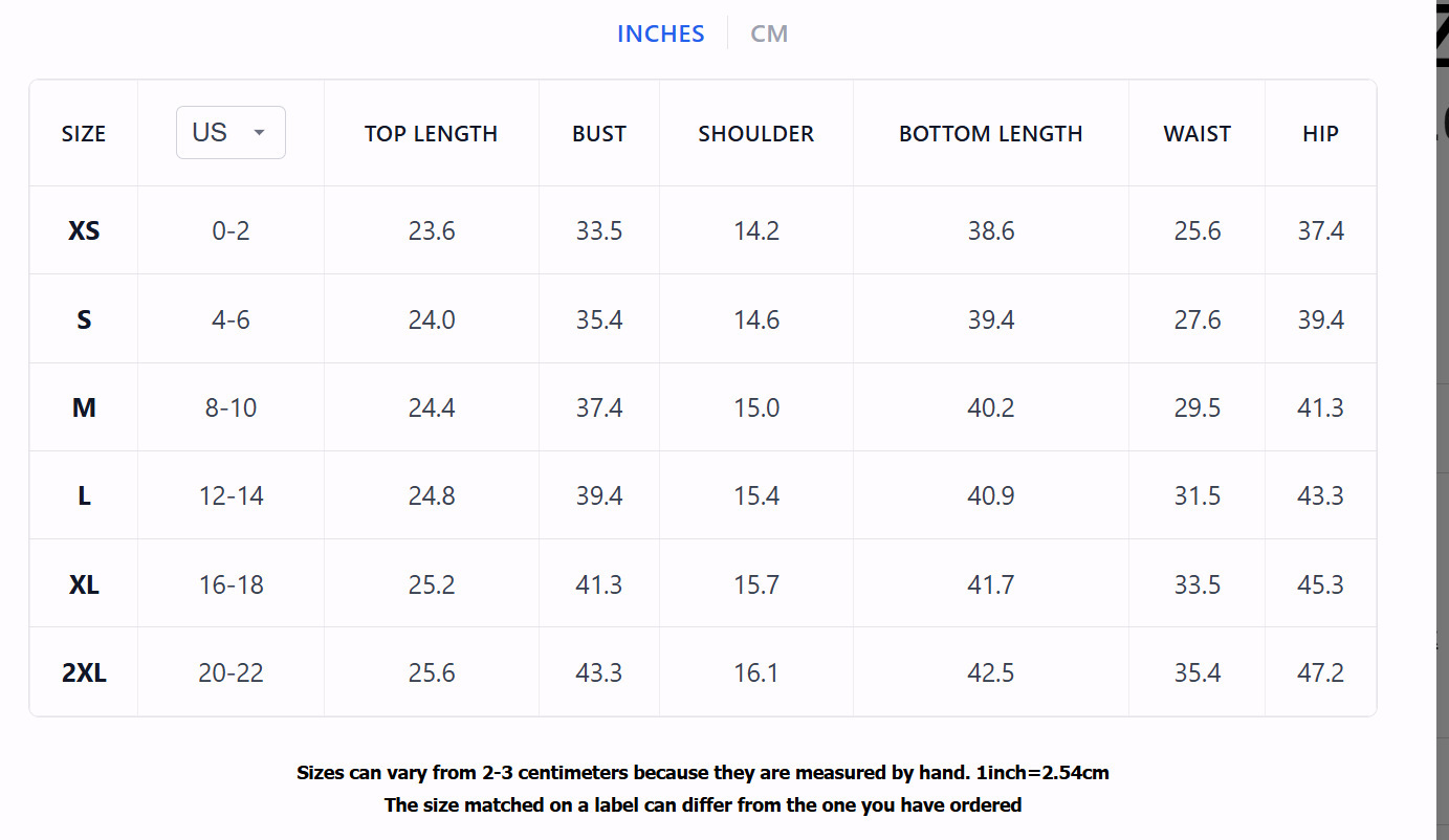Size chart