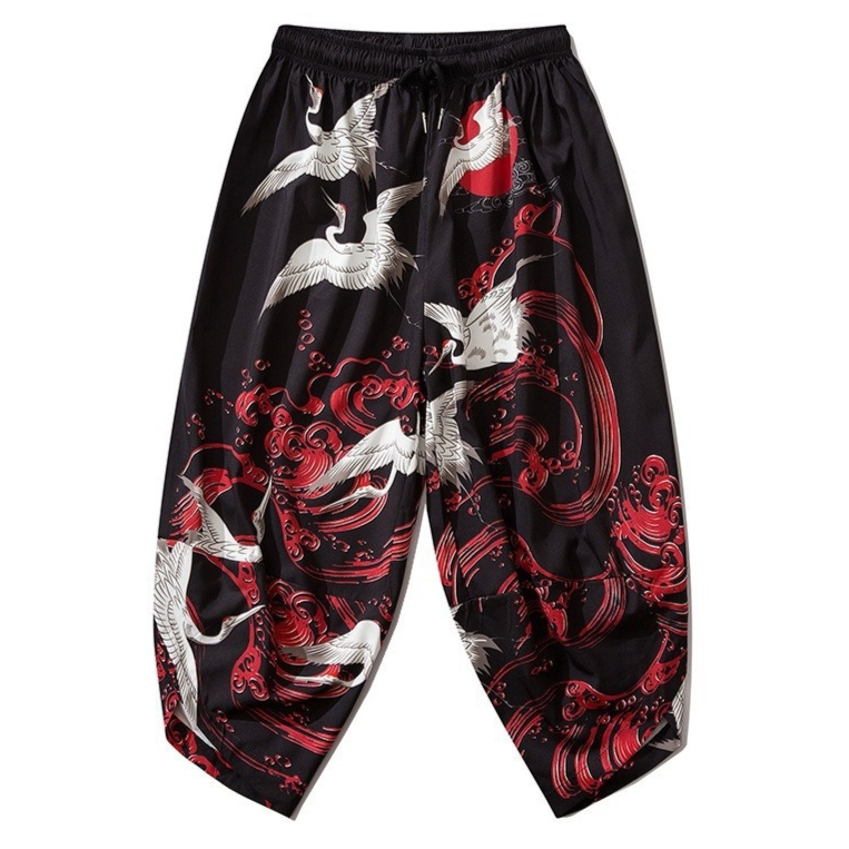 Mens Fashionable Casual Loose-Fitting Cropped Trousers