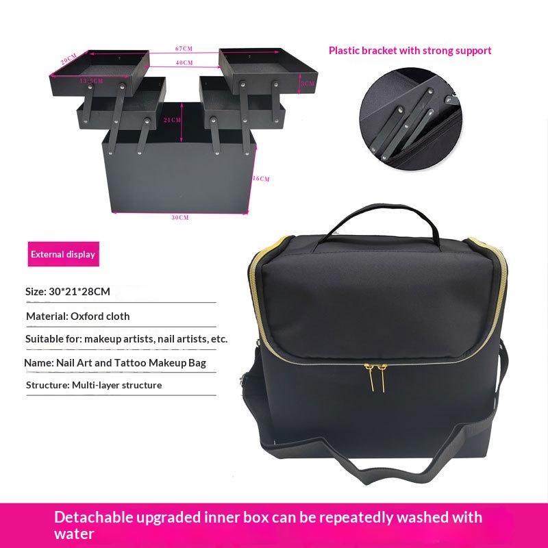Foldable Cosmetic Bag Large-capacity Portable Makeup Case - photo 3