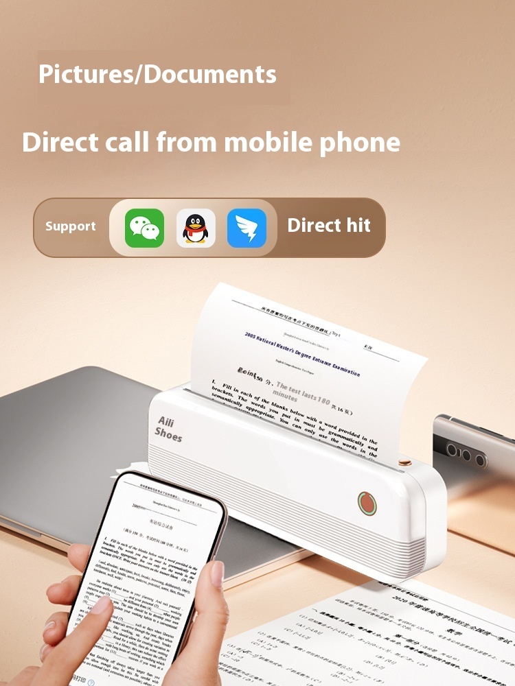 Ailixiong P40 mini thermal printer printing A4 document