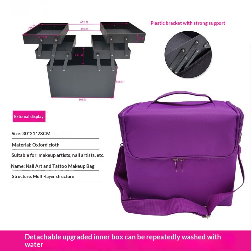 Foldable Cosmetic Bag Large-capacity Portable Makeup Case - photo 11