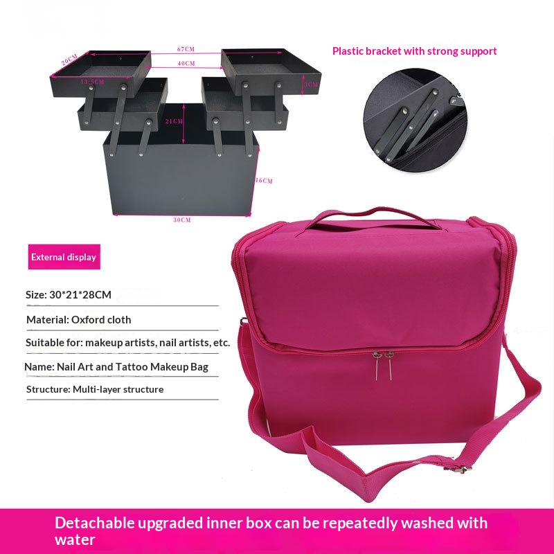 Foldable Cosmetic Bag Large-capacity Portable Makeup Case - photo 5