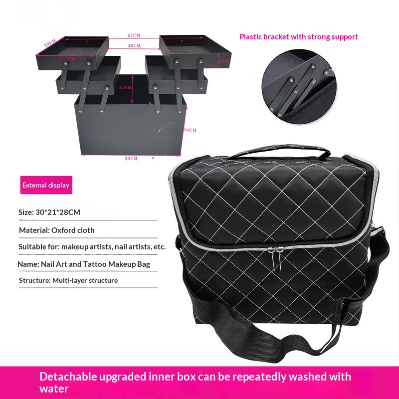 Foldable Cosmetic Bag Large-capacity Portable Makeup Case - photo 10