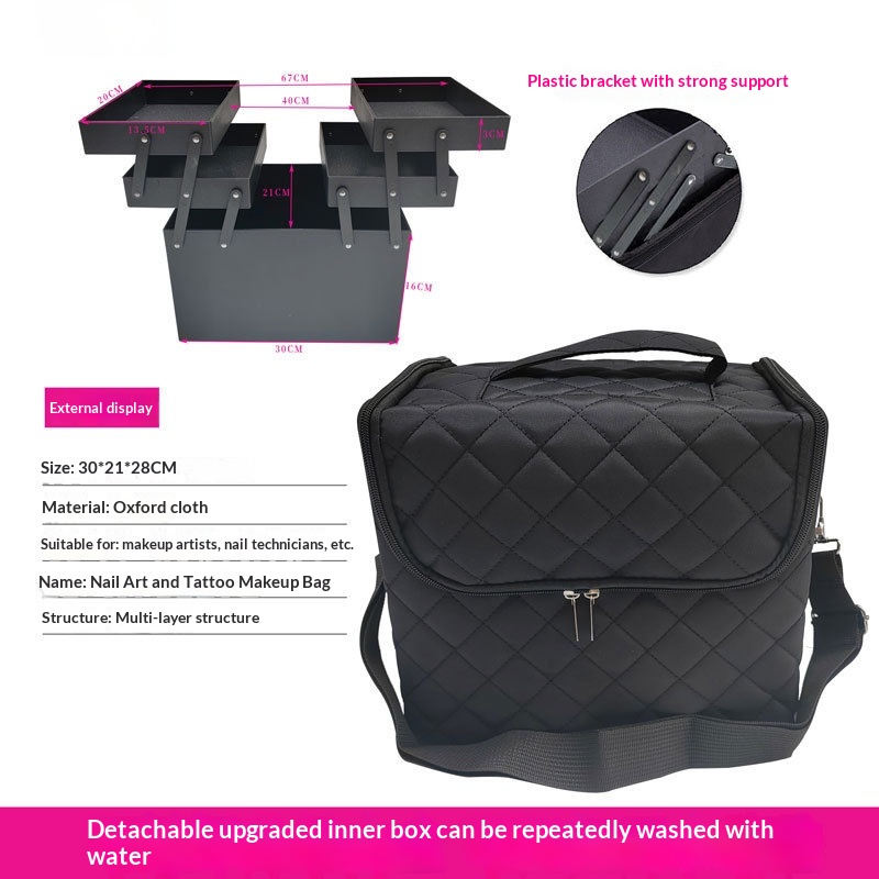 Foldable Cosmetic Bag Large-capacity Portable Makeup Case - photo 6