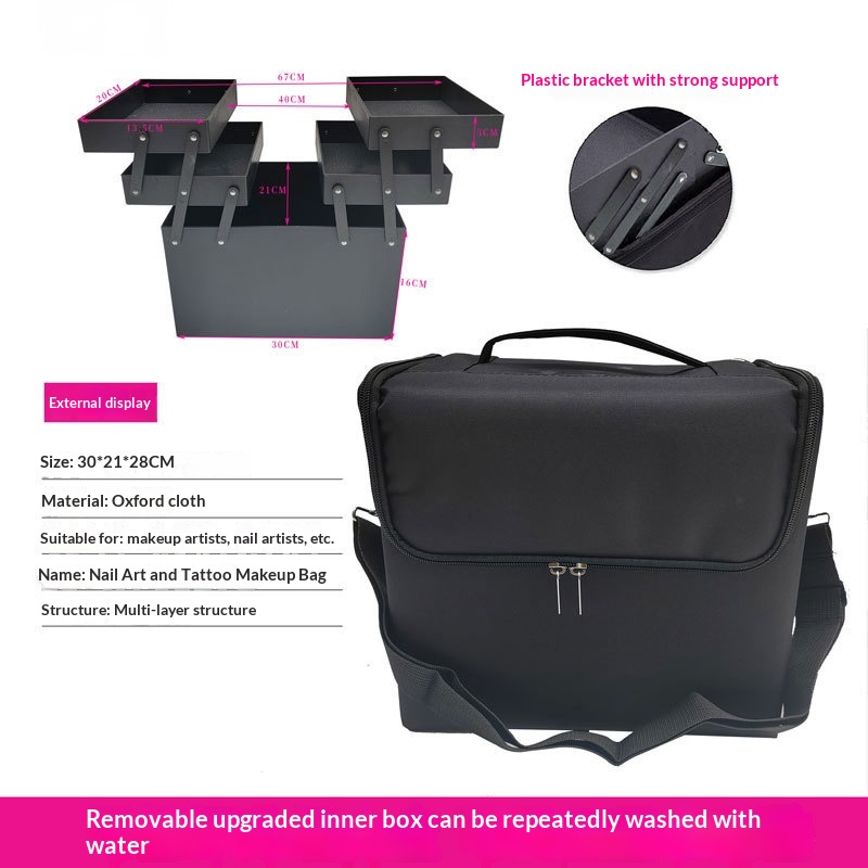 Foldable Cosmetic Bag Large-capacity Portable Makeup Case - photo 12