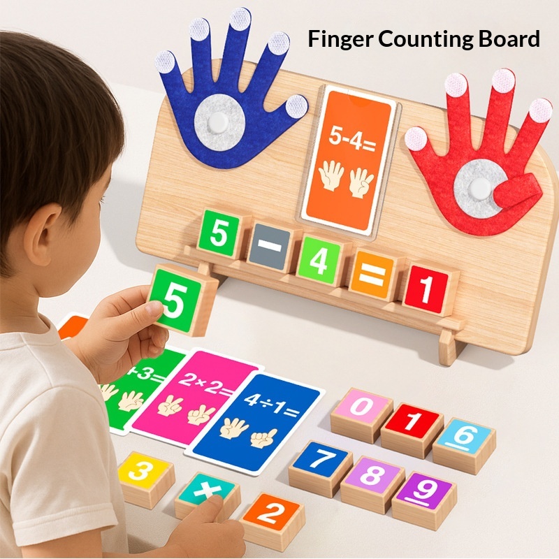 Montessori Early Education Wooden Toy For Children Finger Arithmetic Game — foto 5