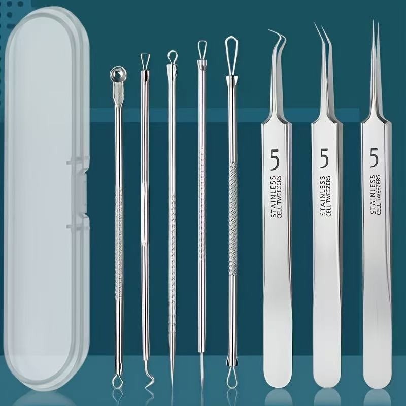 Pimple-removing Needle And Blackhead Cell Clip Set